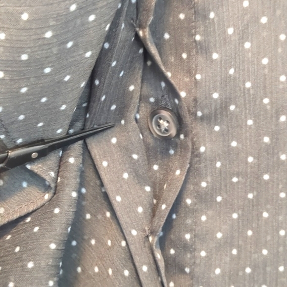 Grey with White Polka Dot Sheer Blouse by Banana Republic - Picture 4 of 8